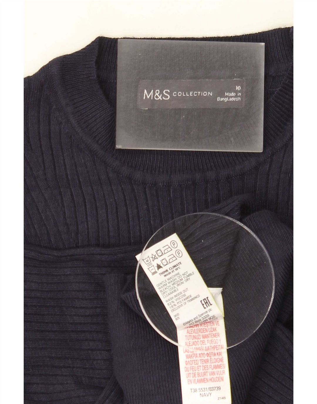 Marks & Spencer Chemisier pour femme UK 10 Small Bleu marine Viscose