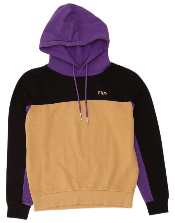 Fila Pull à capuche surdimensionné pour femme UK 10 Petit coton color block jaune