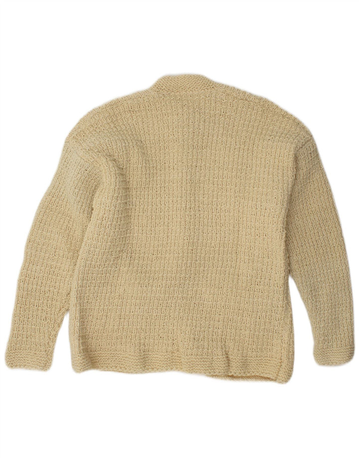 vintage Femme Cardigan Pull UK 12 Moyen Off White