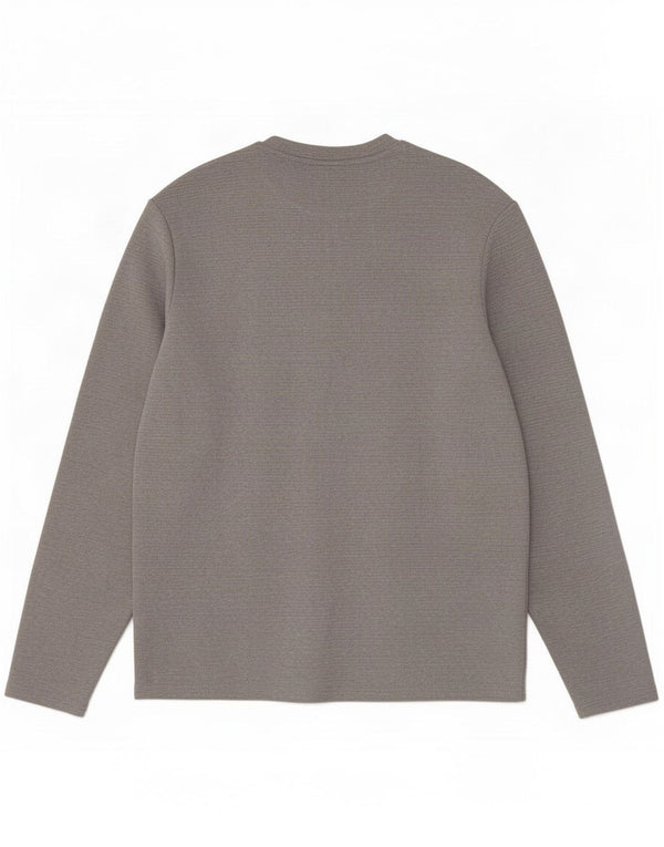 Zara Homme Top Manches Longues Gris Moyen Polyester
