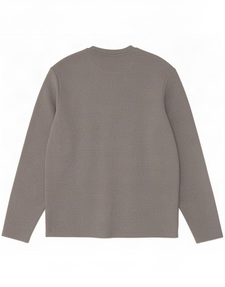 Zara Homme Top Manches Longues Gris Moyen Polyester
