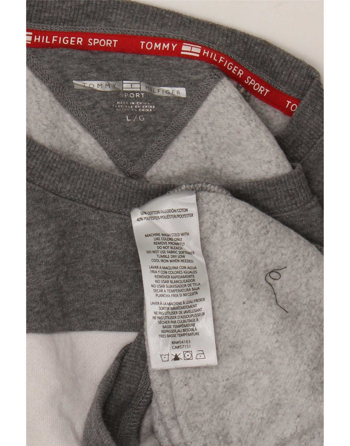 Tommy Hilfiger Sweat-shirt pour femme UK 16 Large Gris Colorblock
