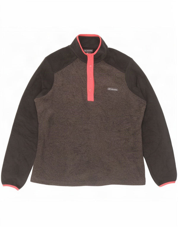 Columbia Pull polaire à col boutonné pour femme UK 16 Large Gris Colorblock