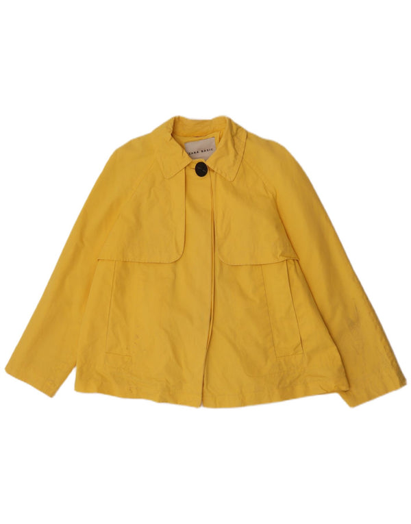 Zara Womens Bomber Jacket UK 16 Large Yellow Cotton