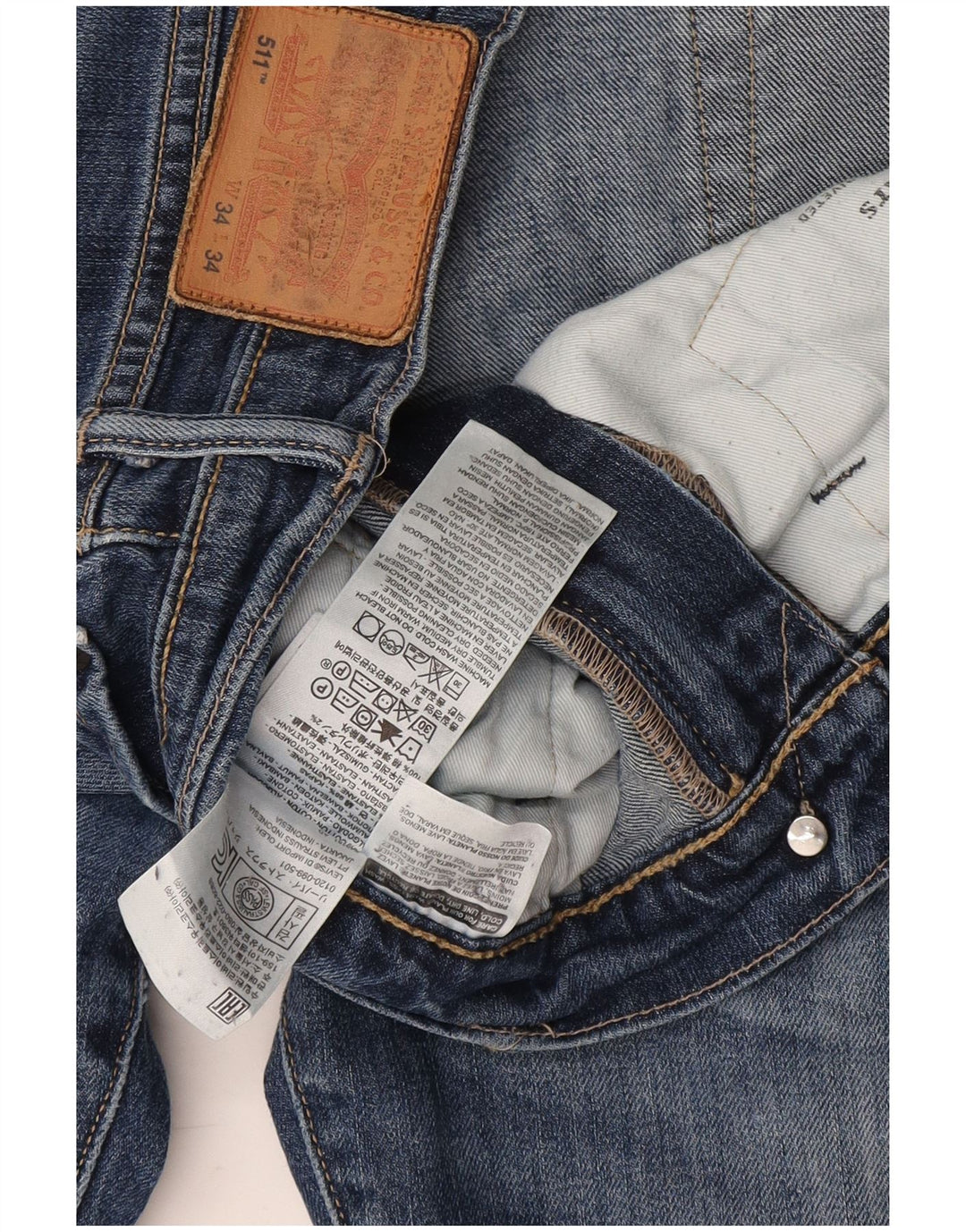 Levi's Jean Slim 511 Homme W34 L28 Bleu Coton