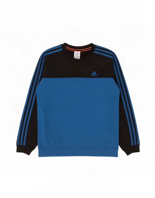 Adidas Sweat-Shirt Garçon 11-12 Ans Bleu Colorblock Coton
