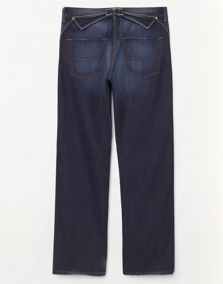 Diesel Jean droit Pheyo en détresse W33 L34 bleu marine en coton pour homme