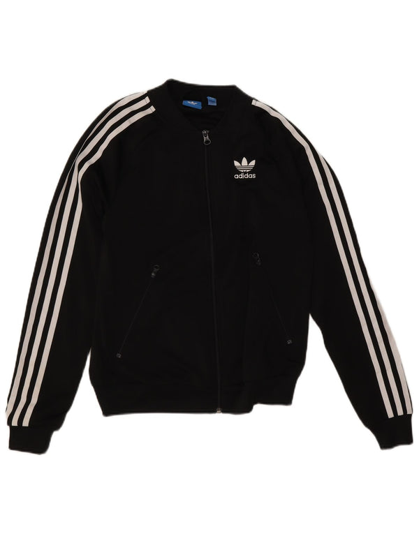Adidas Veste de survêtement graphique pour femme UK 6 XS Noir Polyester