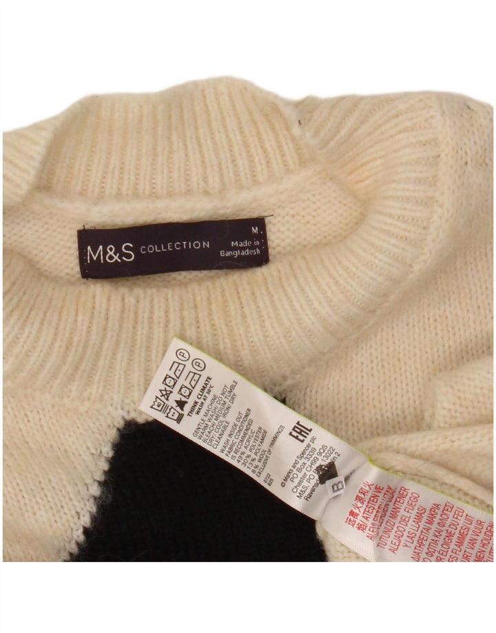 Marks & Spencer Pull à col rond pour femme UK 14 Blanc moyen