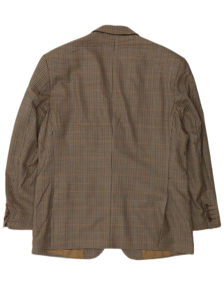 Marks & Spencer Veste blazer à 2 boutons pour homme UK 40 en laine à carreaux beige moyen
