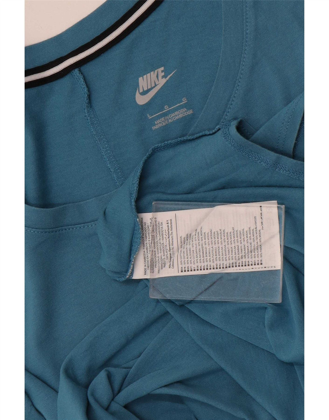 Nike Débardeur graphique surdimensionné pour femme UK 14 Large Bleu Coton