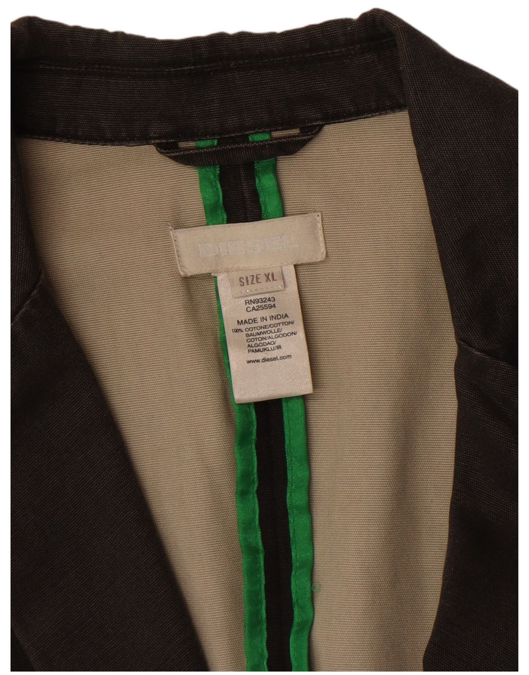 Diesel Veste Blazer Graphique 2 Boutons Homme UK 42 XL Gris Coton