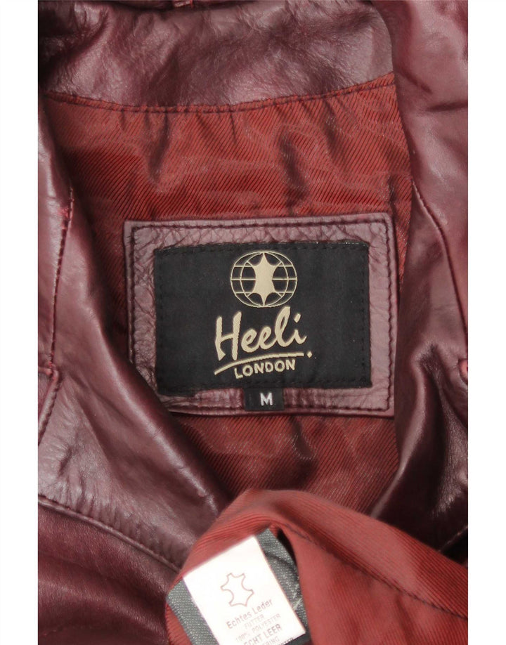 Heeli Manteau en cuir pour femme UK 12 Bordeaux moyen