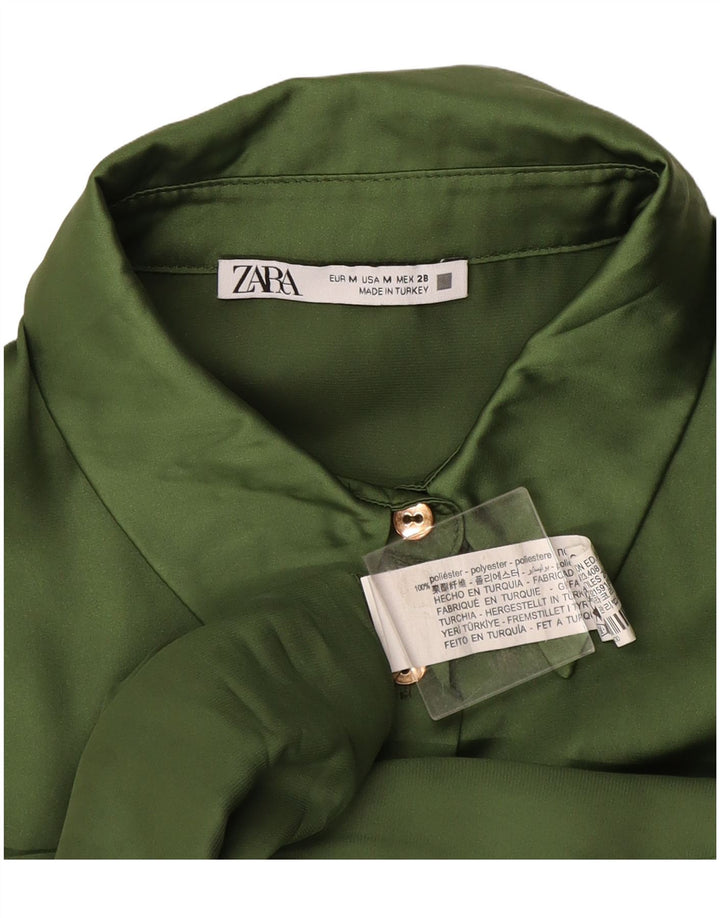 Robe chemise Zara pour femme UK 44 en polyester vert moyen