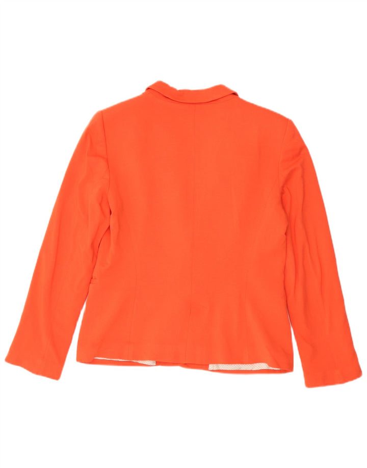 Zara Veste Blazer 1 Bouton Femme UK 14 Grande Viscose Orange