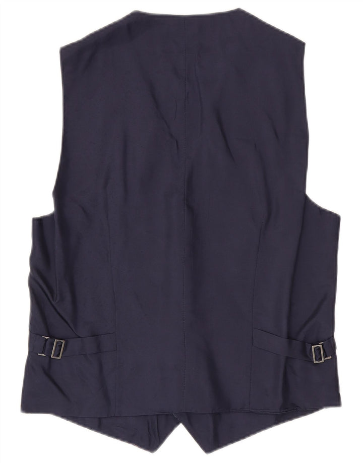 VINTAGE Gilet Homme Petit Bleu Marine Paisley