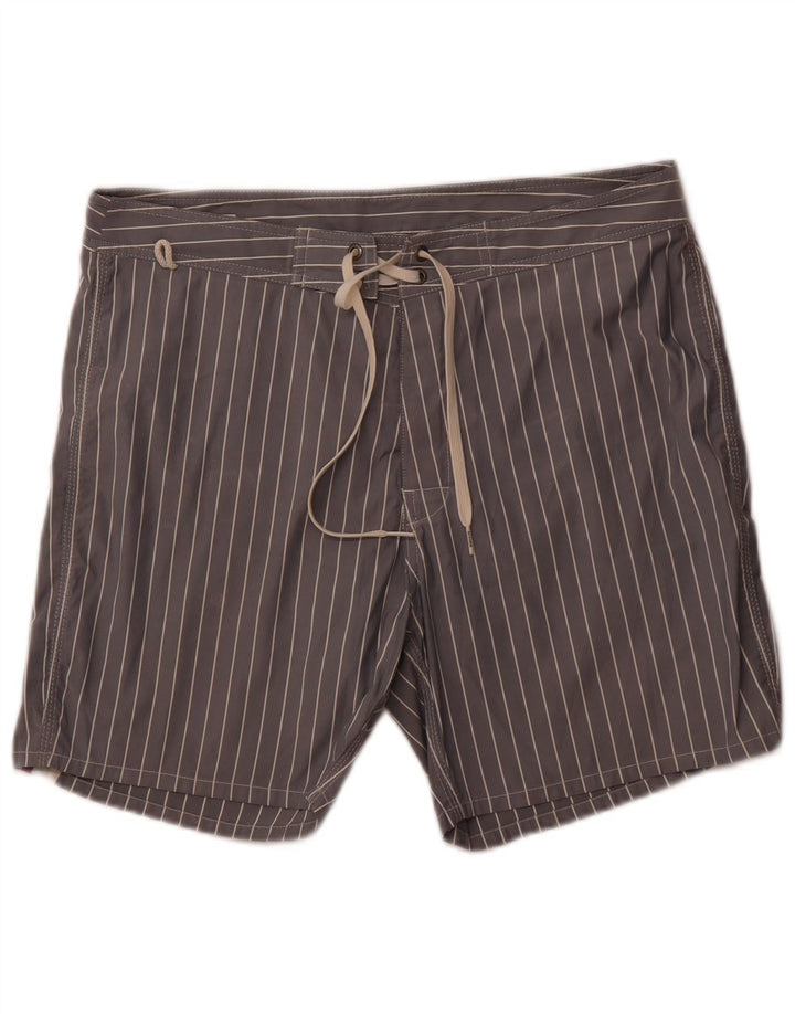 SUNDEK Short de bain homme gris moyen à fines rayures en polyester
