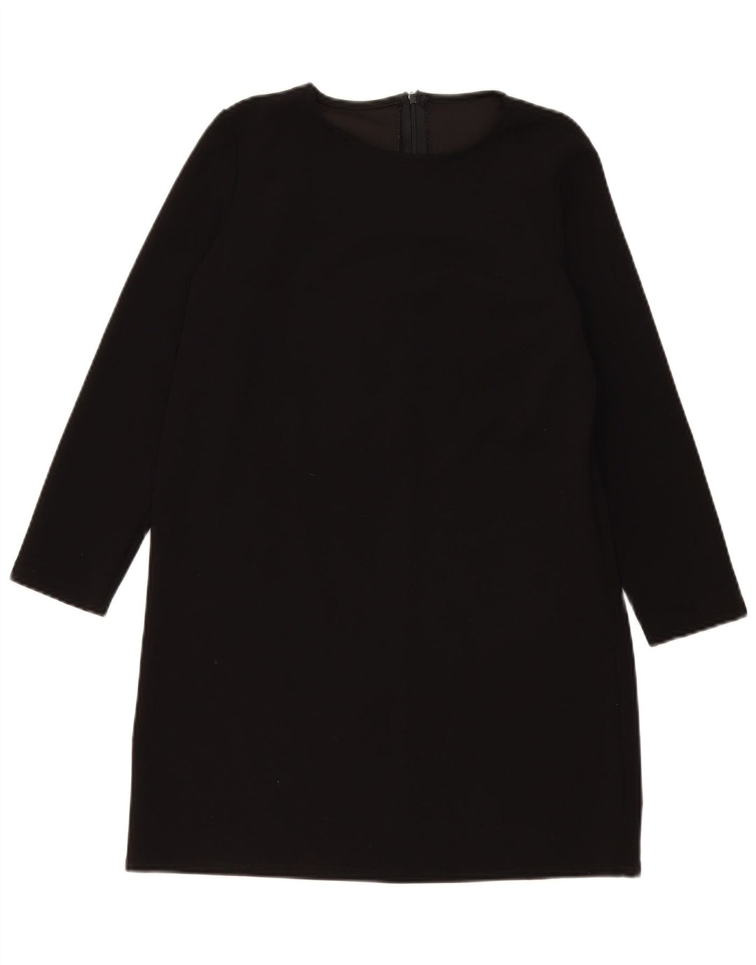 vintage Femme Manches Longues Shift Robe UK 14 Moyen Noir