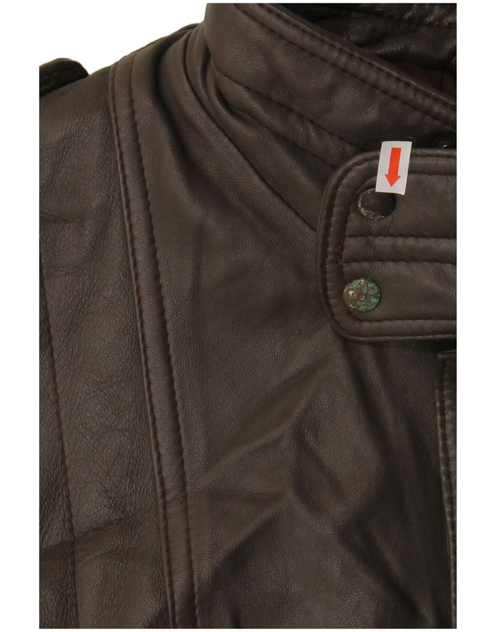 VINTAGE Veste en cuir homme IT 54 2XL Cuir marron