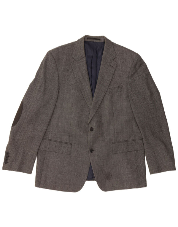 PIERRE CARDIN Veste Blazer 2 Boutons Homme UK 40 Grande Laine Vierge Grise