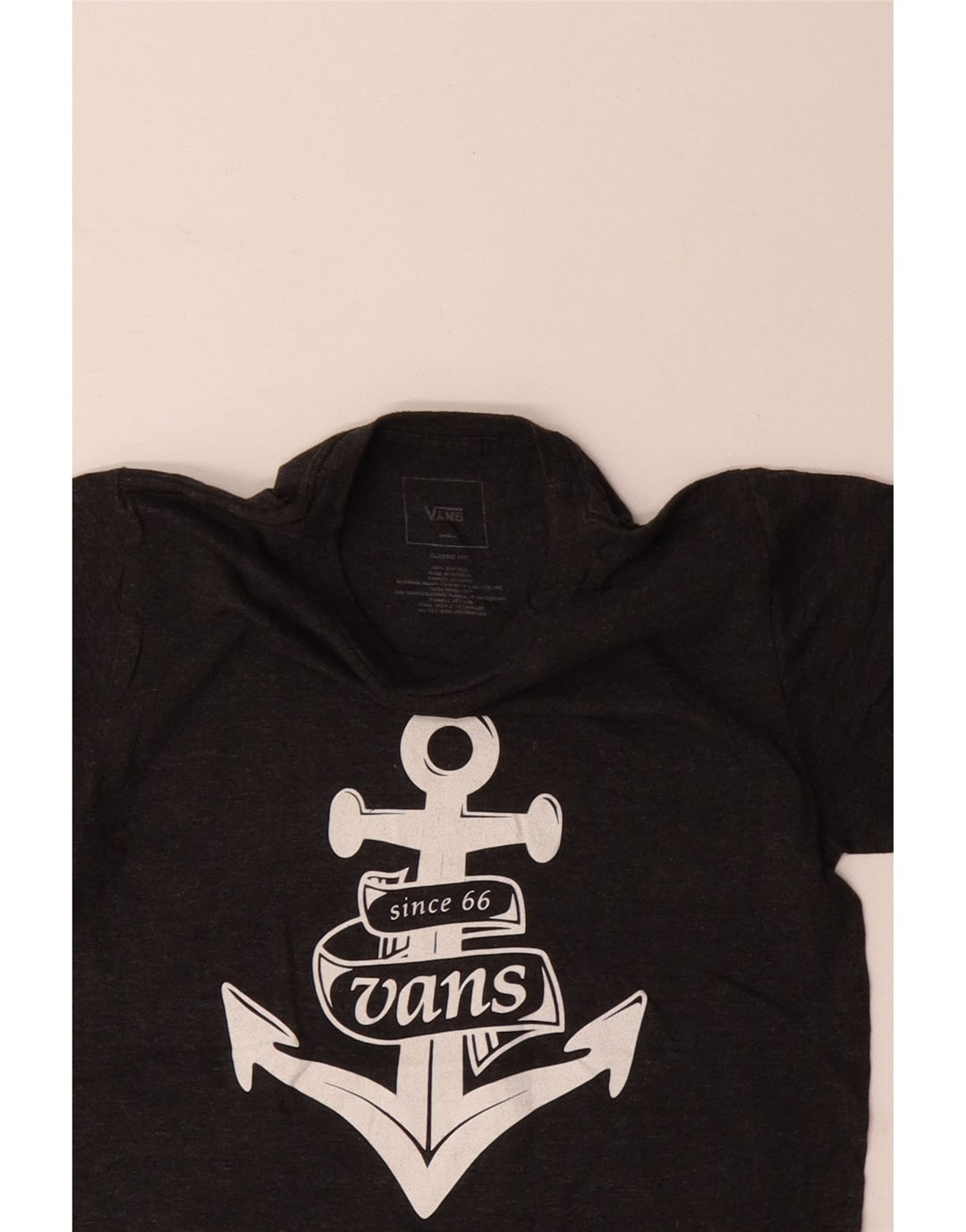 VANS T-shirt graphique coupe classique pour homme, petit, gris, coton