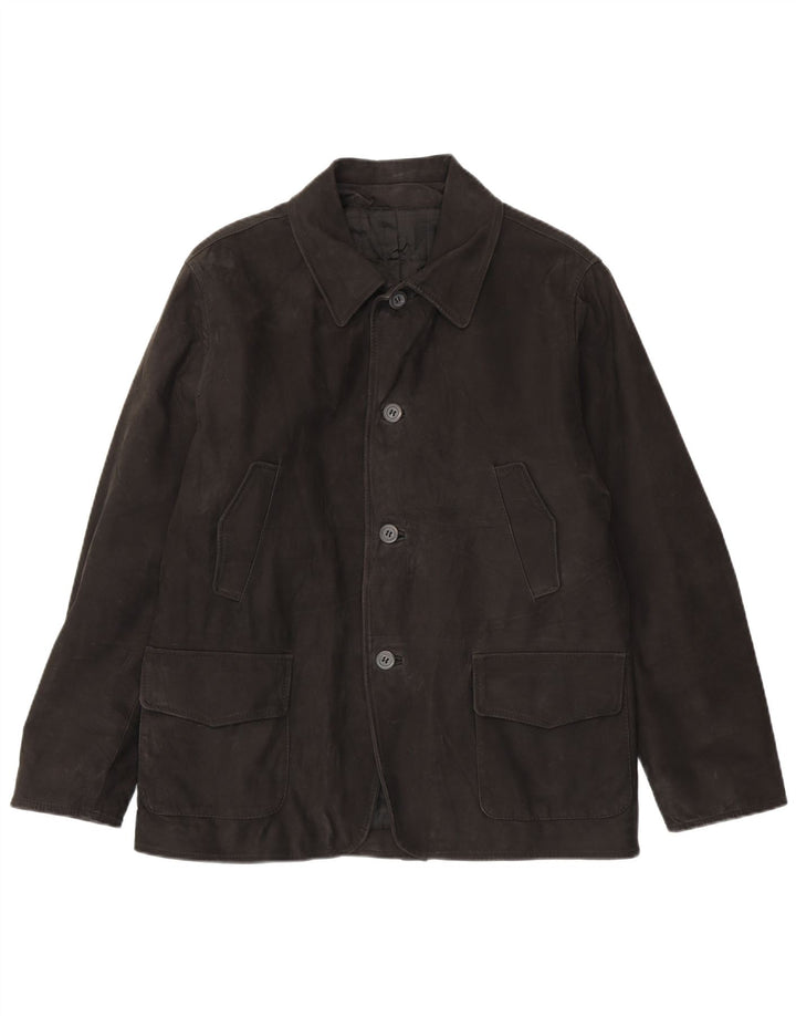 veste en cuir homme vintage IT 50 Grand cuir noir