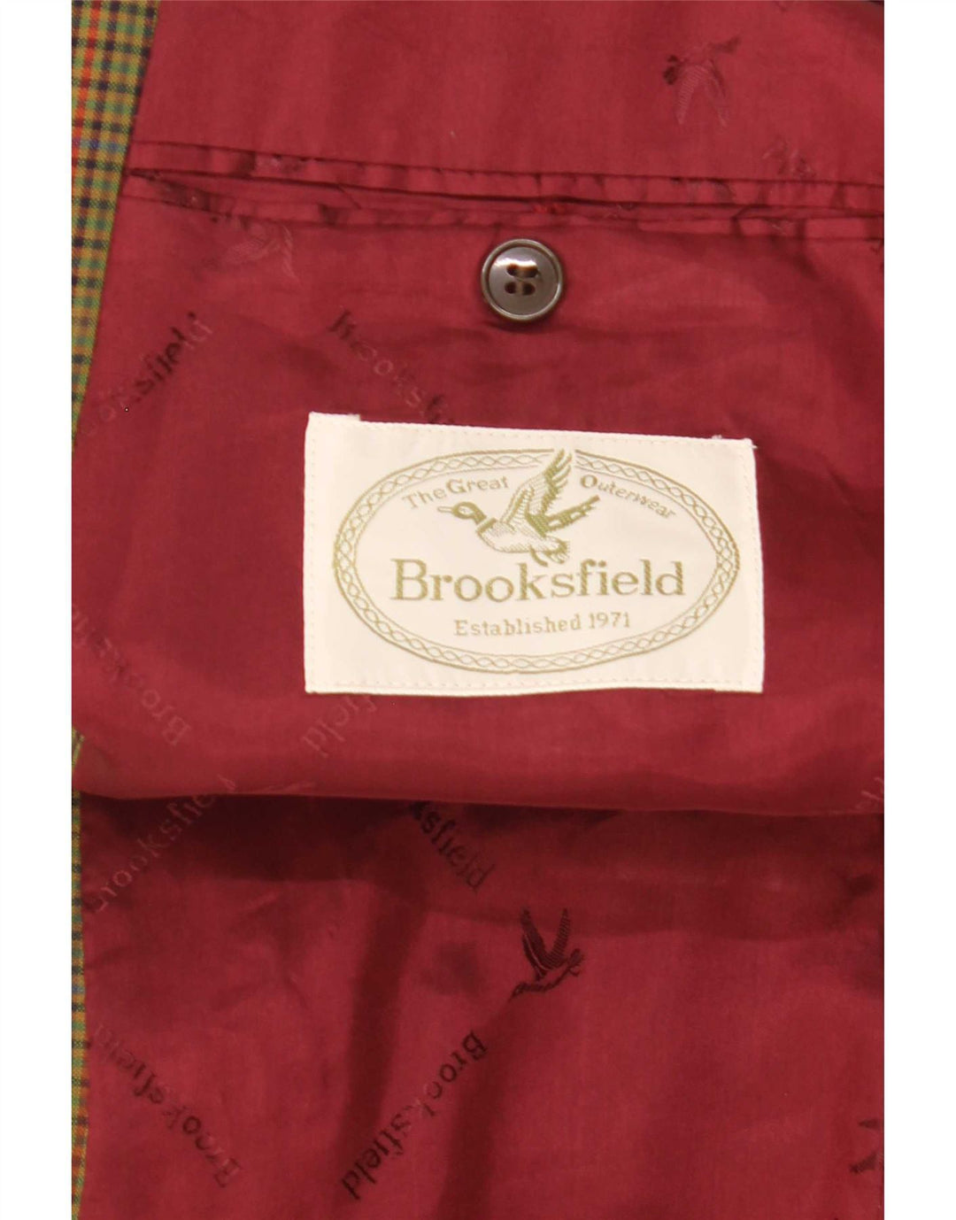 Brooksfield Veste Blazer 2 Boutons Homme IT 52 XL Laine Vichy Vert