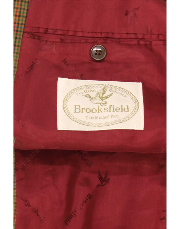 Brooksfield Veste Blazer 2 Boutons Homme IT 52 XL Laine Vichy Vert