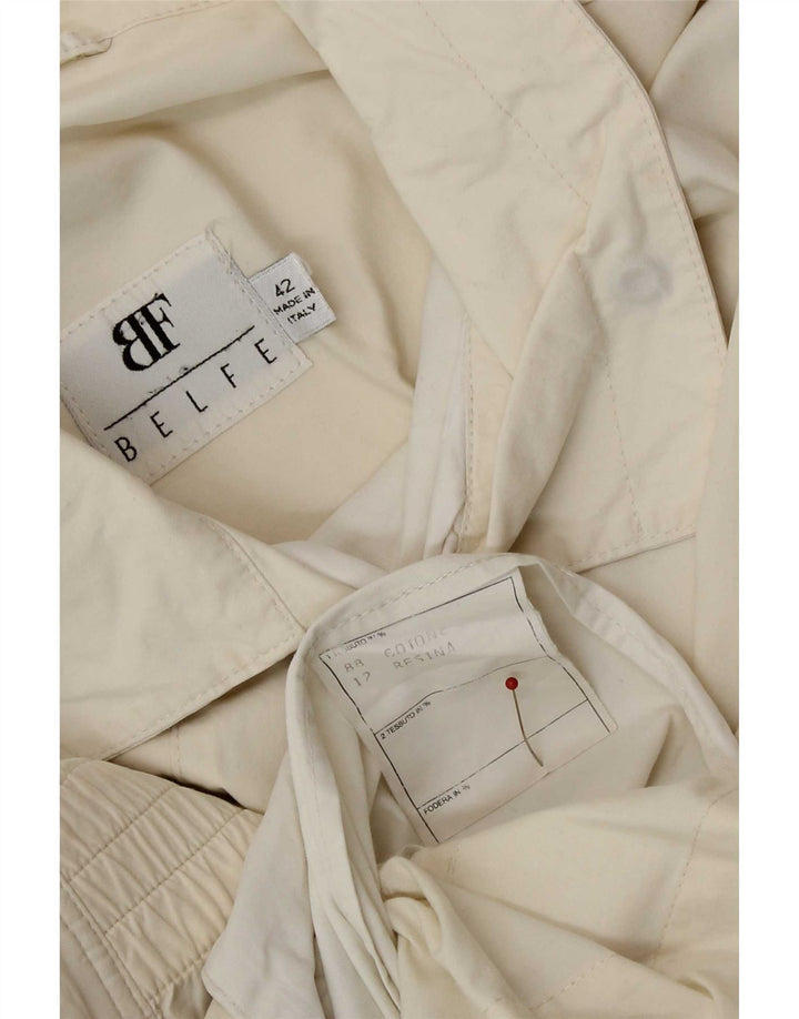 Belfe Trench court femme IT 42 coton blanc cassé moyen