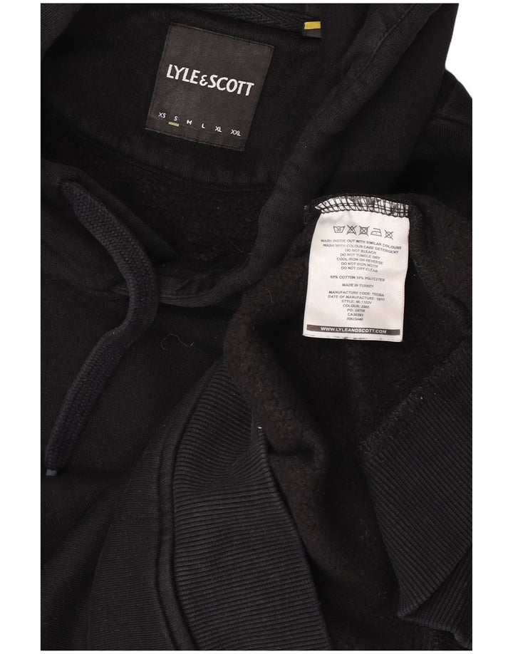 Lyle & Scott Pull à capuche pour homme Petit coton noir