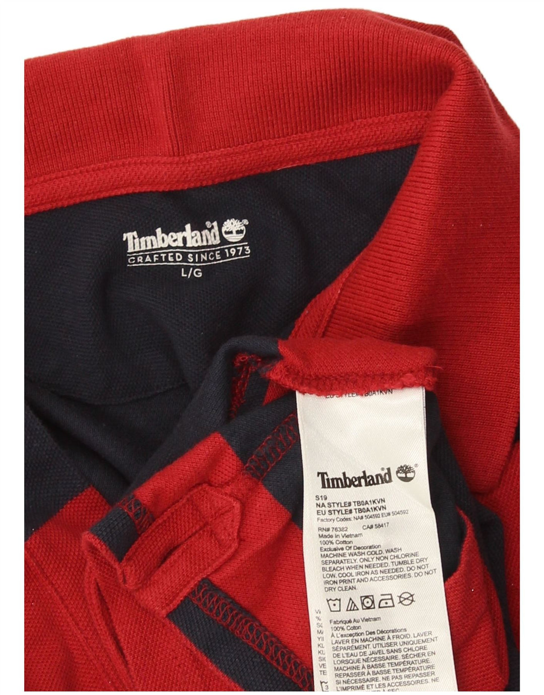 Timberland Polo Homme Grand Coton Rayé Rouge