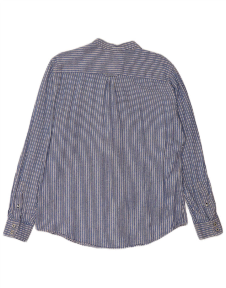 Crew Clothing Chemise homme en lin bleu moyen à fines rayures