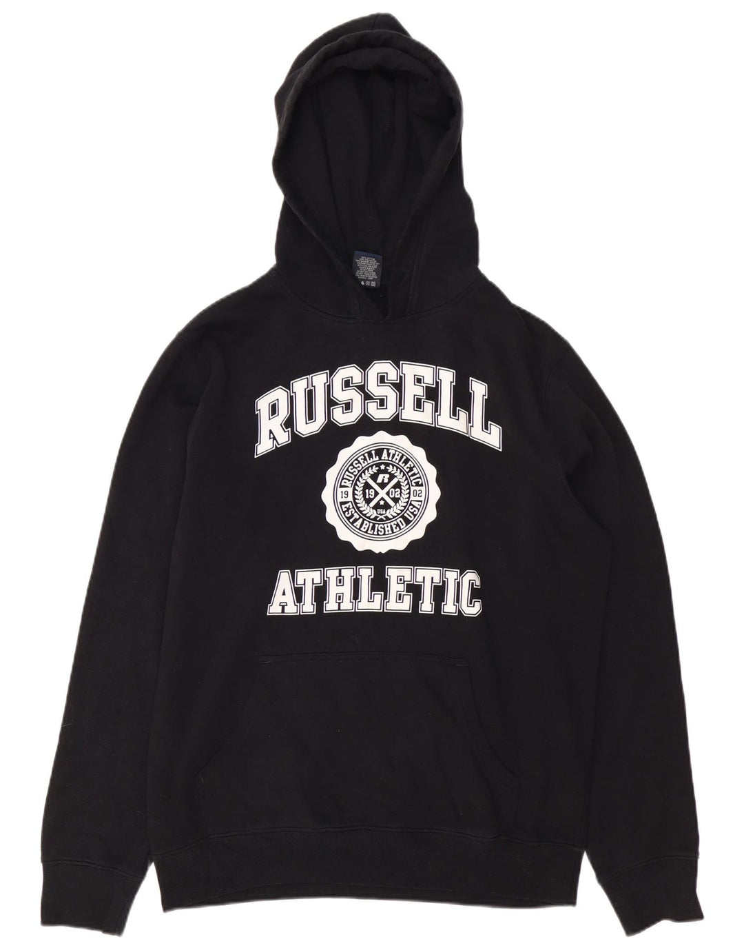 RUSSELL ATHLETIC Pull à capuche graphique pour homme Grand coton noir