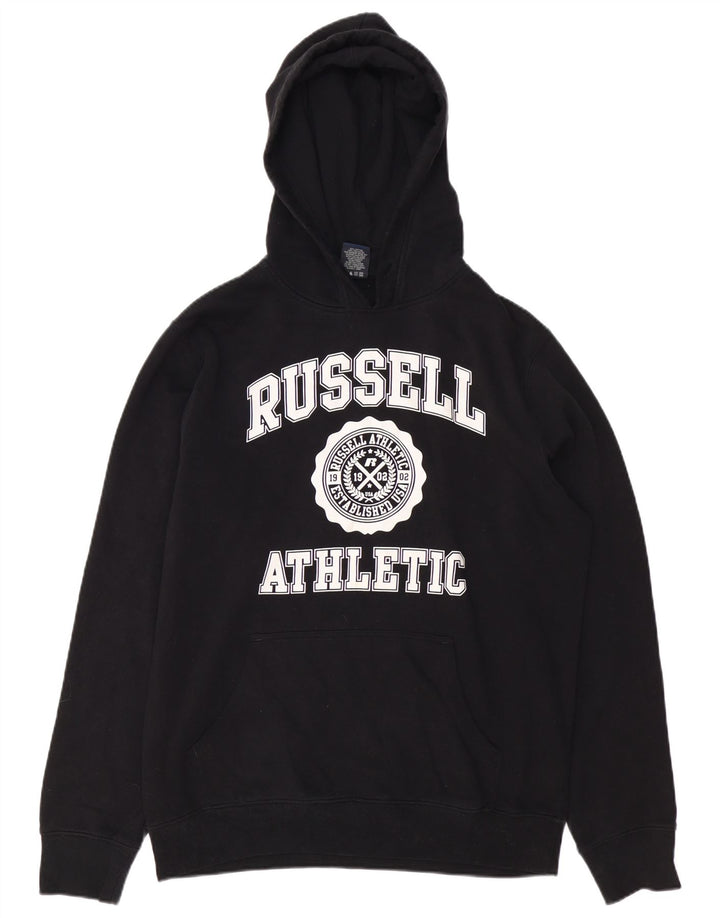 RUSSELL ATHLETIC Pull à capuche graphique pour homme Grand coton noir