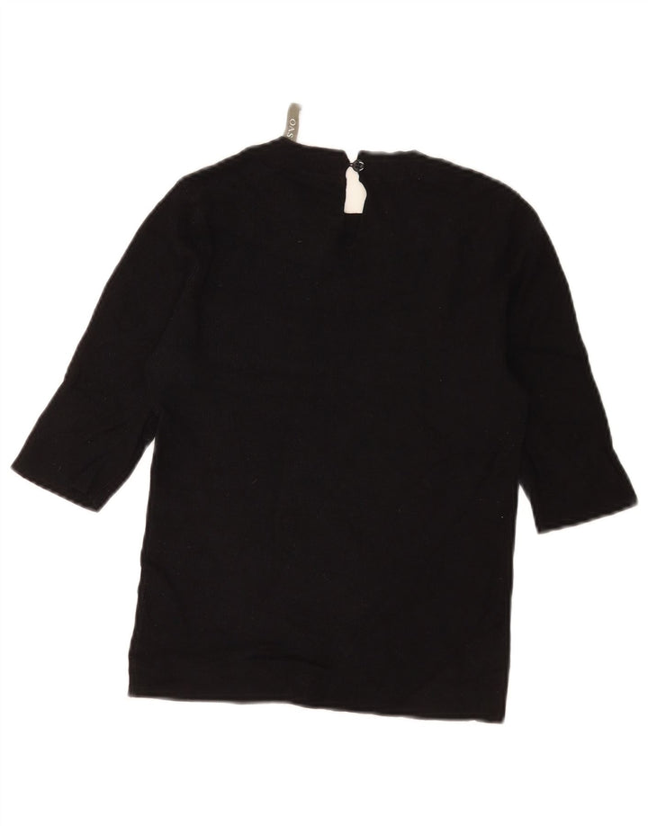 Oasis Haut à manches 3/4 pour femme UK 8 Small Noir