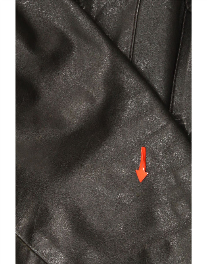 Zeiler Veste en cuir pour homme UK 40 Large Noir