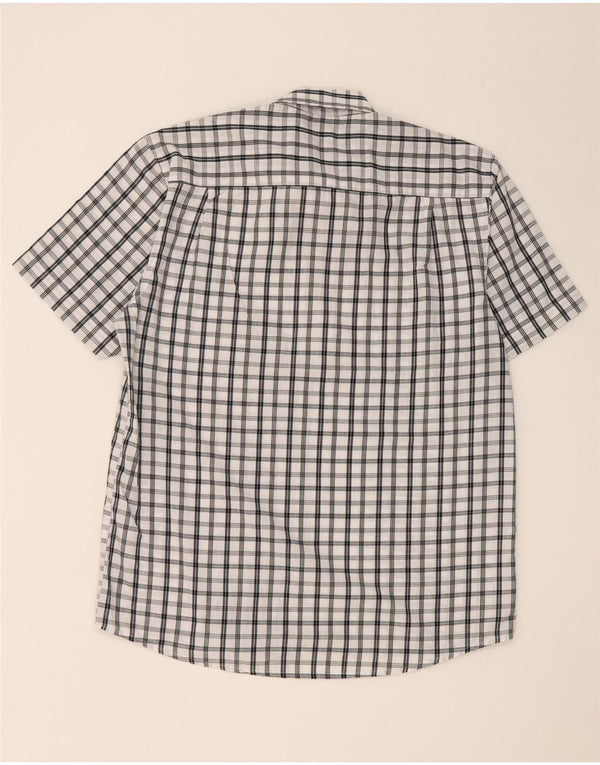 Pierre Cardin Chemise à manches courtes pour homme, coupe régulière, grands carreaux blancs