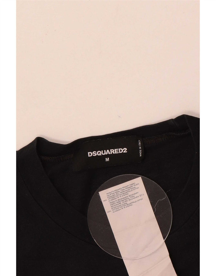 Dsquared2 T-Shirt Graphique Top Noir Moyen Coton Homme