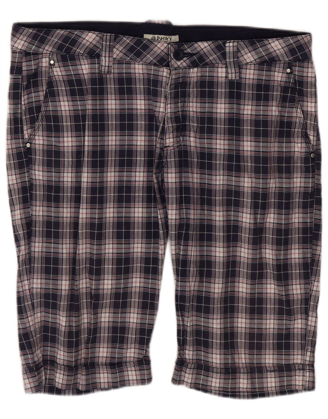 Dack's Short Chino Homme IT 48 Medium W36 Bleu Marine à Carreaux Coton