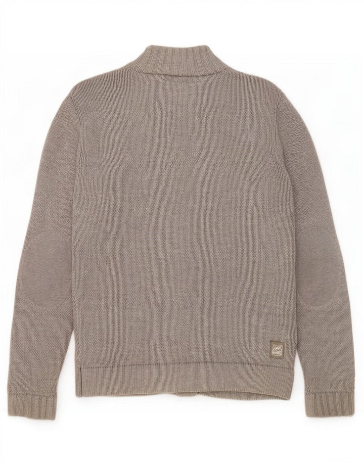 Jack & Jones Cardigan Pull Gris Moyen Rayé Coton Homme