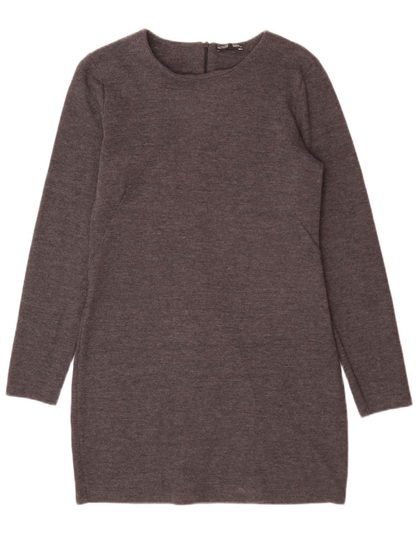 Zara Femme Mini Robe Pull UK 14 Large Gris