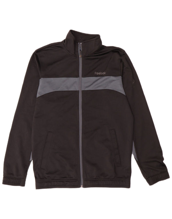 Reebok Veste de survêtement pour homme Petit Noir Polyester Colorblock
