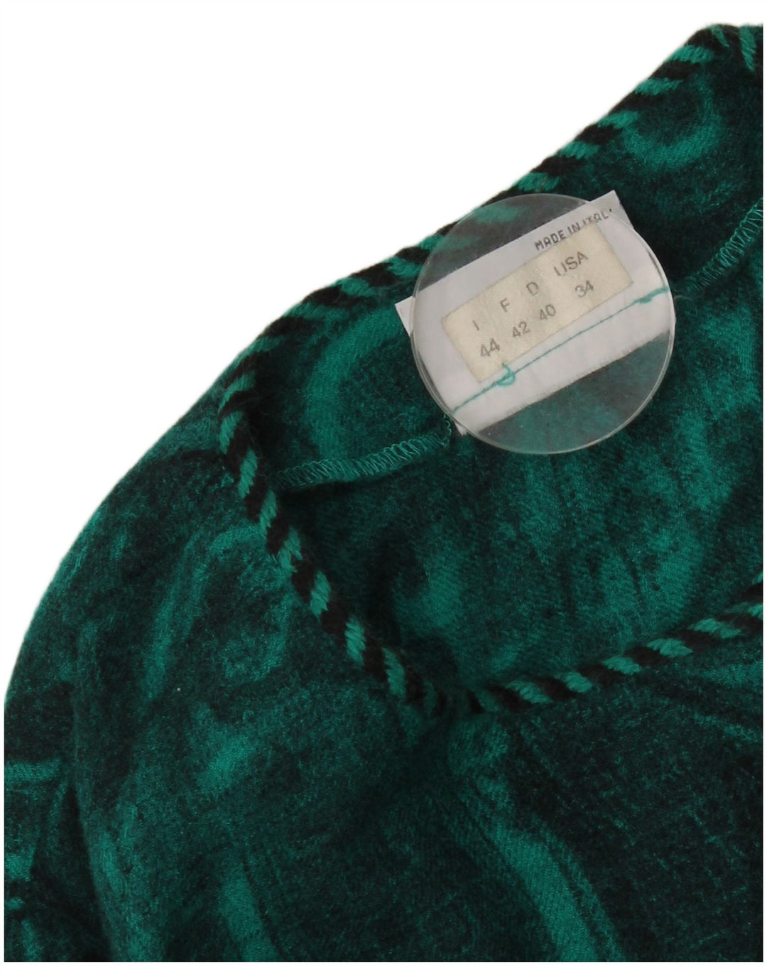 Parah Veste Blazer 6 Boutons Femme IT 44 Laine Paisley Vert Moyen
