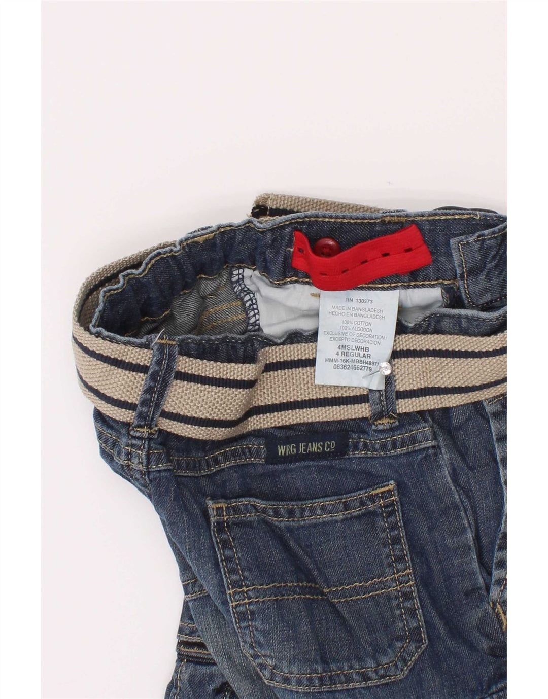 Wrangler Short cargo en jean pour garçon 3-4 ans W22 Bleu coton