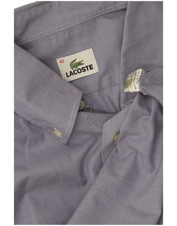 Lacoste Chemise à manches courtes pour hommes Taille 42 Grand coton bleu