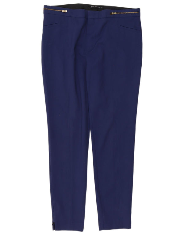 Pantalon décontracté slim femme Zara XL W32 L30 bleu marine coton