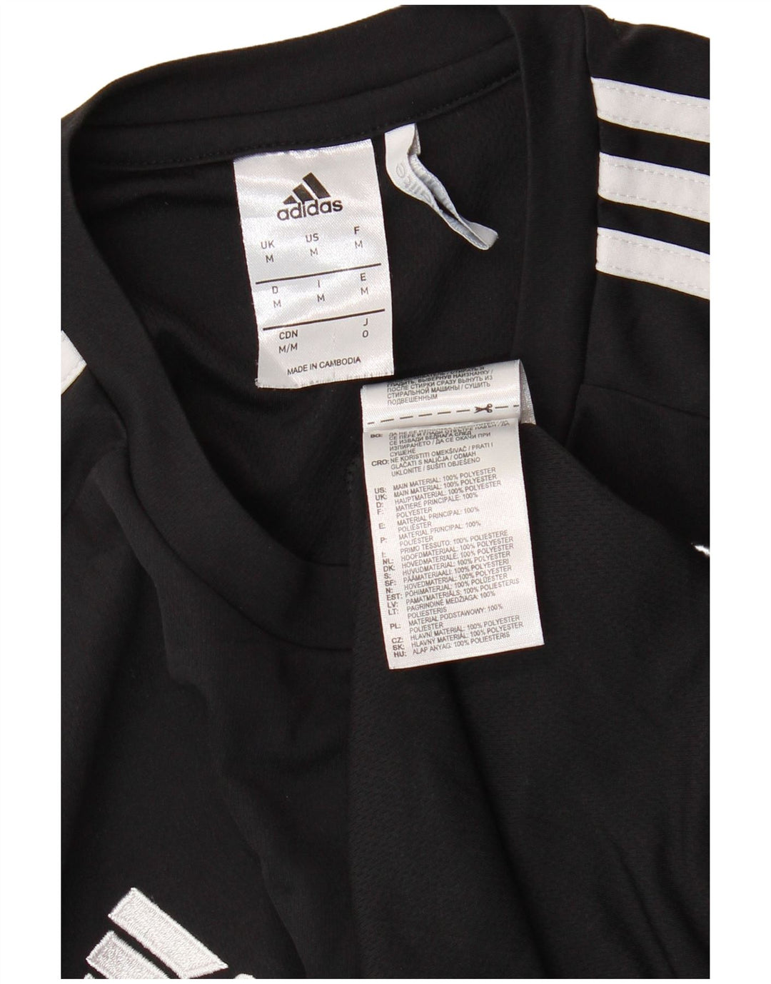 ADIDAS T-Shirt Climalite Homme Noir Moyen Polyester Colorblock