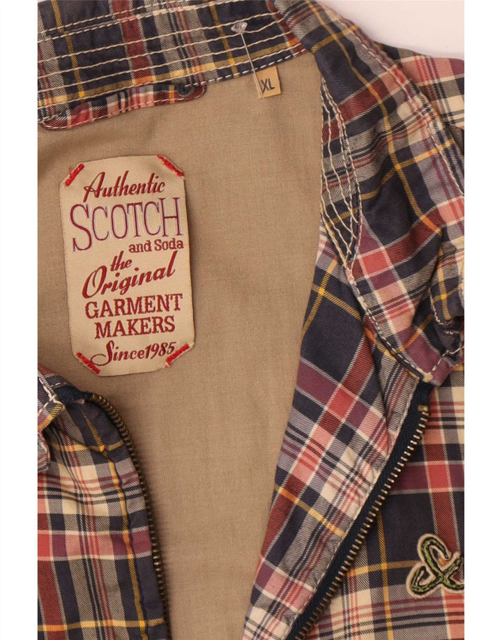 Scotch & Soda Veste Bomber Homme UK 42 XL Bleu Carreaux Polyester