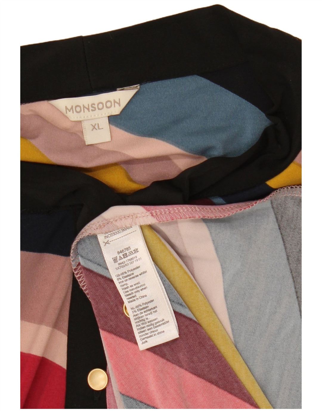 MONSOON Robe longue à nouer sur le devant pour femme UK 18 XL rayé multicolore