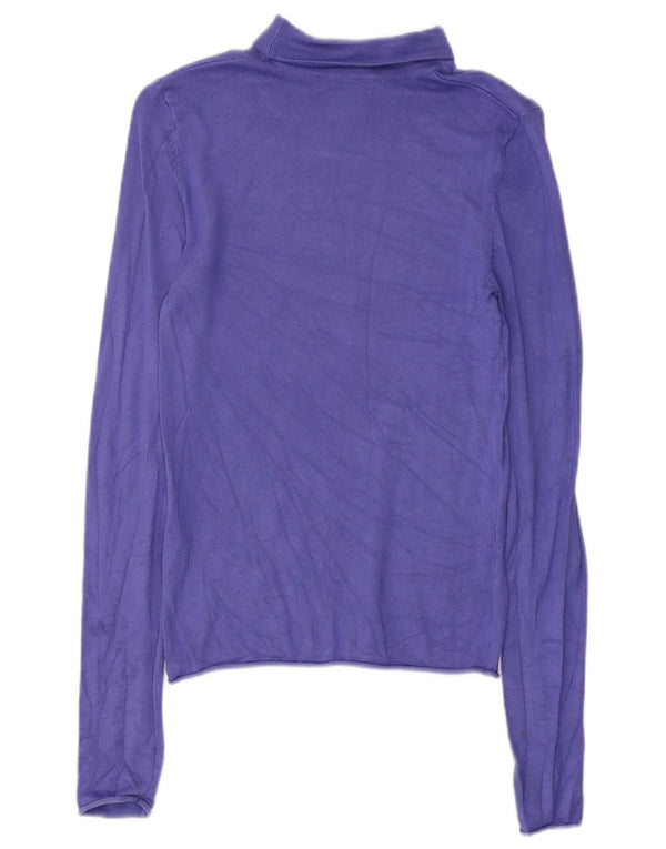 Zara Femme Top Manches Longues UK 8 Small Violet Viscose